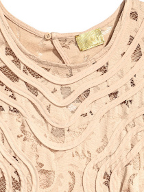 Платье мини H&M модель 5104455dlog_Светло-бежевый Фото