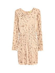 Платье мини H&M модель 5104455dlog_Светло-бежевый Фото