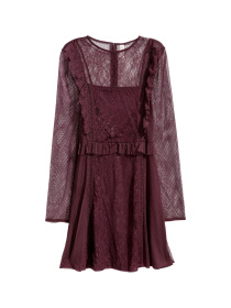 Платье мини H&M модель 5356606log_Сливовый Фото