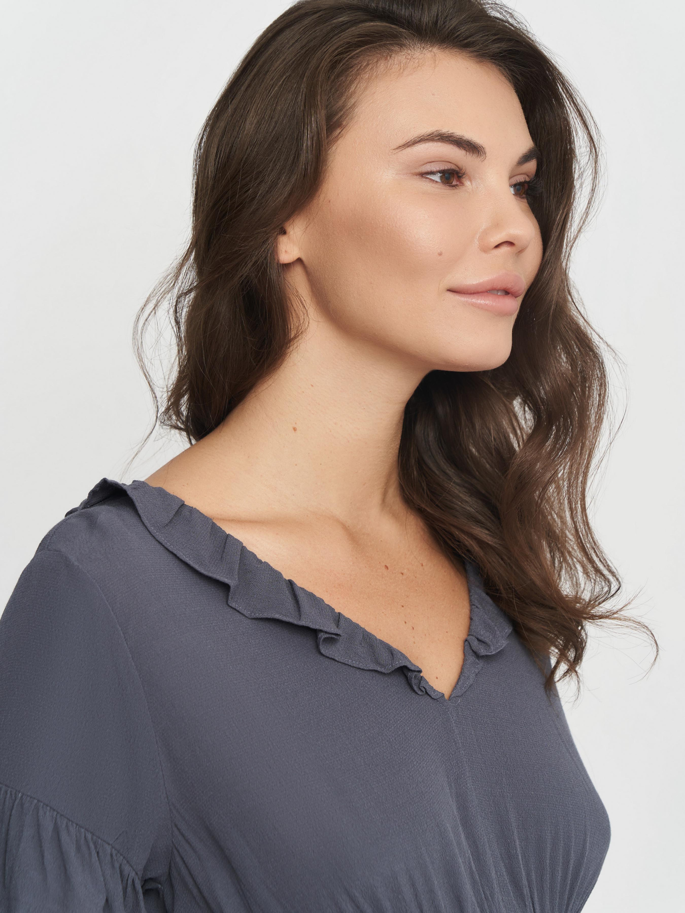 Платье мини H&M модель 5507203abr_Серо-голубой Фото