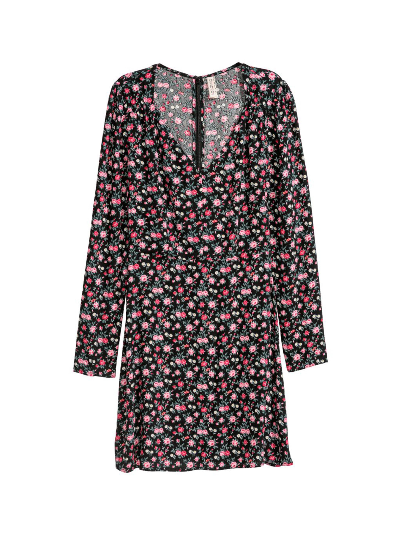 Платье мини H&M модель 5794677dlog_Черно-розовый Фото