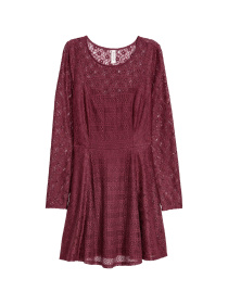 Платье мини H&M модель 5800557log_Бордовый Фото