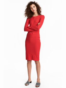 Платье миди H&M модель 6162226RP3_красный Платье миди H&M модель 6162226RP3_красный Фото