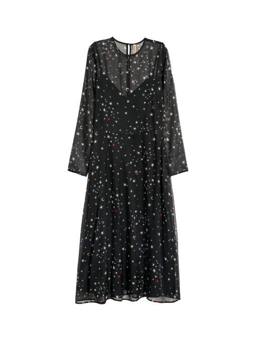 Платье макси H&M модель 6194727dlog_Черный Фото