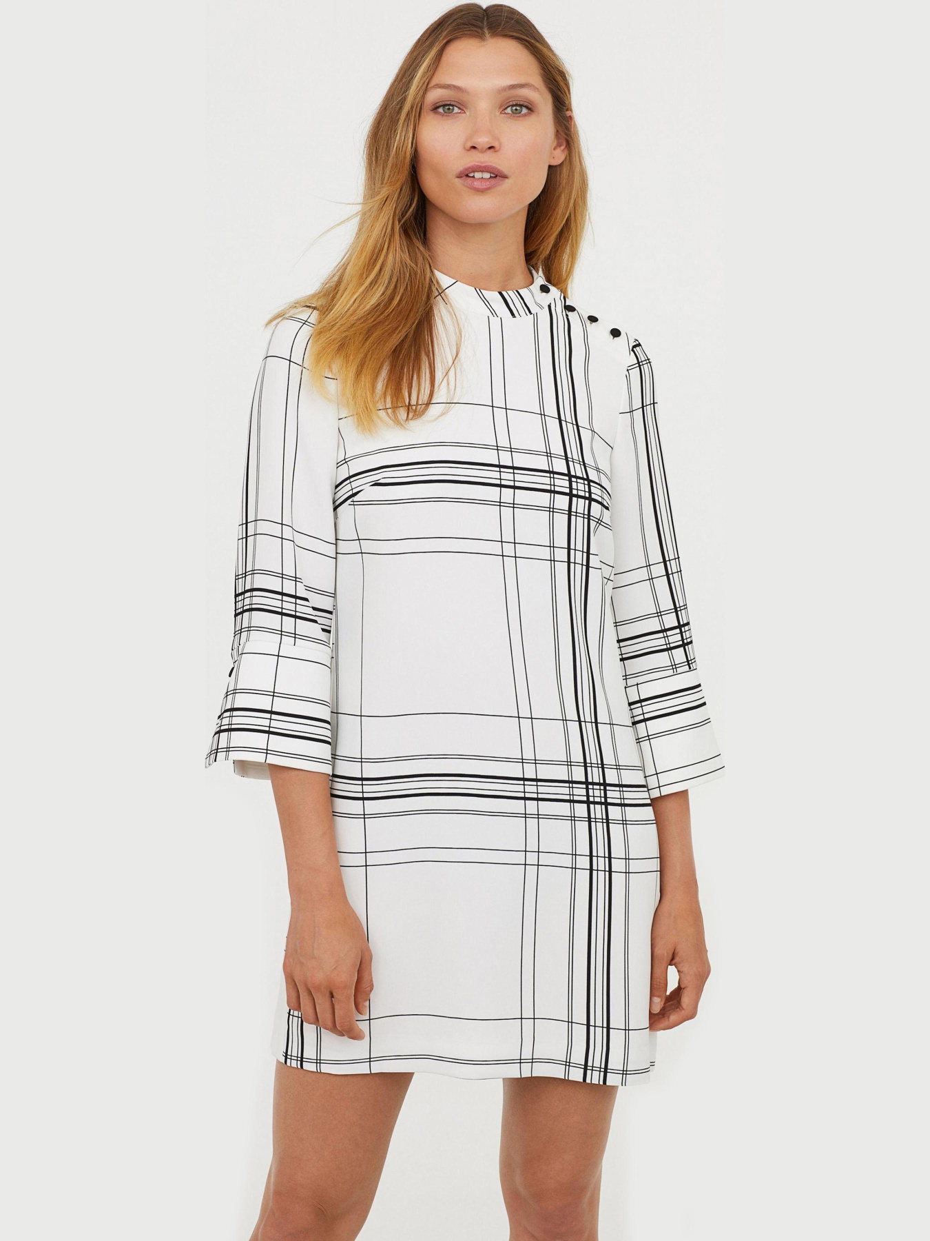 Сукня міні H&M модель 6257738RP2_белый в клетку Фото