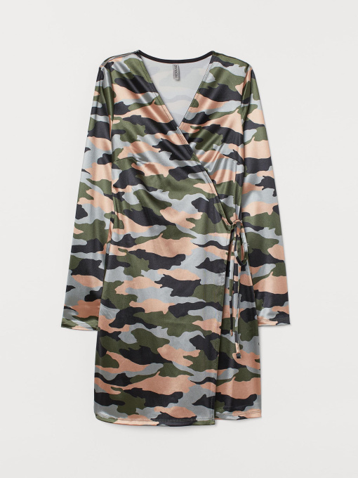 Платье мини H&M модель 6339770sdm_Комбинированный Фото