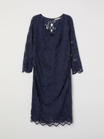 Платье мини H&M модель 6370737log_Темно-синий Фото