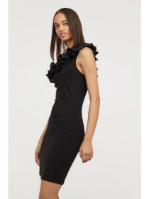 Платье мини H&M модель 6447988RP5_черный Фото