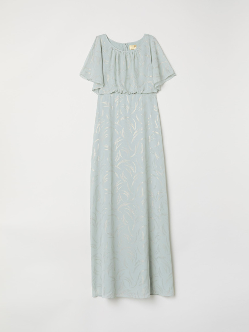 Платье макси H&M модель 6546478dlog_Светло-бирюзовый Фото