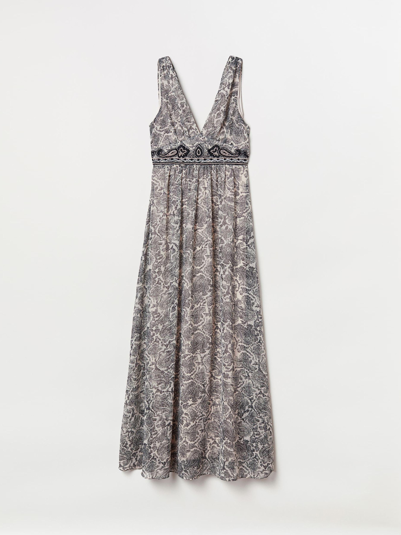 Платье макси H&M модель 6588698bar_Светло-бежевый Фото