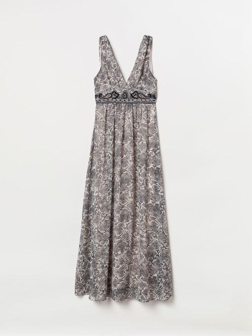 Платье макси H&M модель 6588698bar_Светло-бежевый Фото