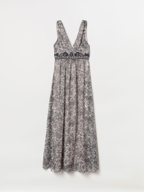 Платье макси H&M модель 6588698bar_Светло-бежевый Фото