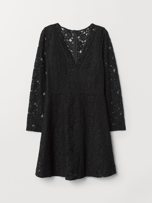 Платье мини H&M модель 6649298bar_Черный Фото