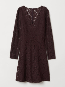 Платье мини H&M модель 6649298dlog_Сливовый Фото