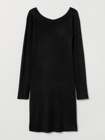 Платье мини H&M модель 6884748wt_черный Платье мини H&M модель 6884748wt_черный Фото