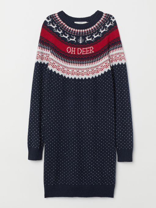 Платье мини H&M модель 6958568dlog_Комбинированный Фото