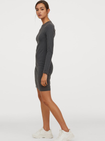 Платье мини H&M модель 7065091RP6_темно-серый меланж Фото