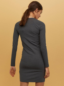 Платье мини H&M модель 7065091RP6_темно-серый меланж Фото