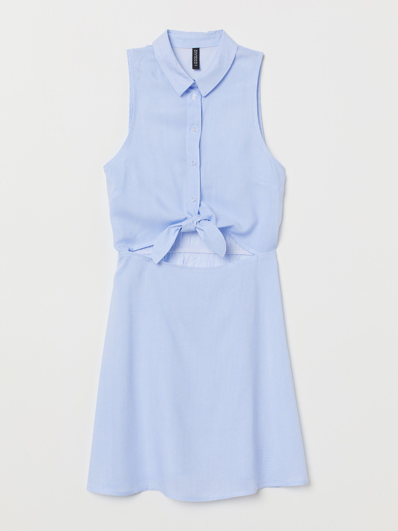 Платье миди H&M модель 7148279RP3_голубой в полоску Платье миди H&M модель 7148279RP3_голубой в полоску Фото