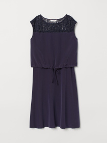 Платье миди H&M модель 7175079log_Темно-синий Фото