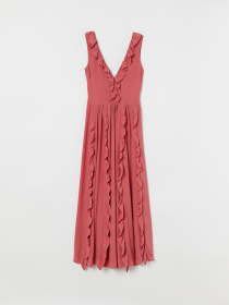 Платье миди H&M модель 7196869log_Коралловый Фото