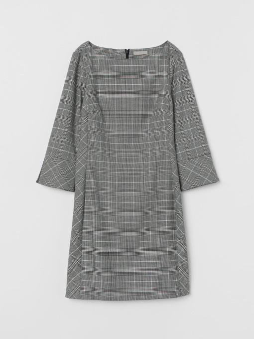 Платье мини H&M модель 7247730bar_Черно-белый Фото