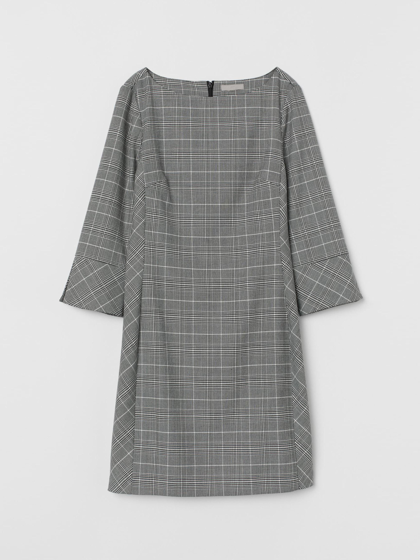 Платье мини H&M модель 7247730bar_Черно-белый Фото