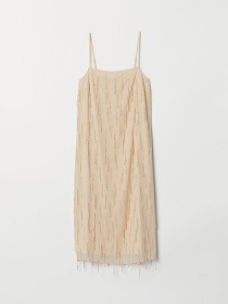 Платье миди H&M модель 7281848dlog_Светло-бежевый Фото