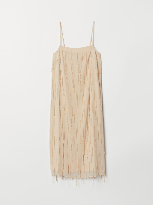 Платье миди H&M модель 7281848dlog_Светло-бежевый Фото