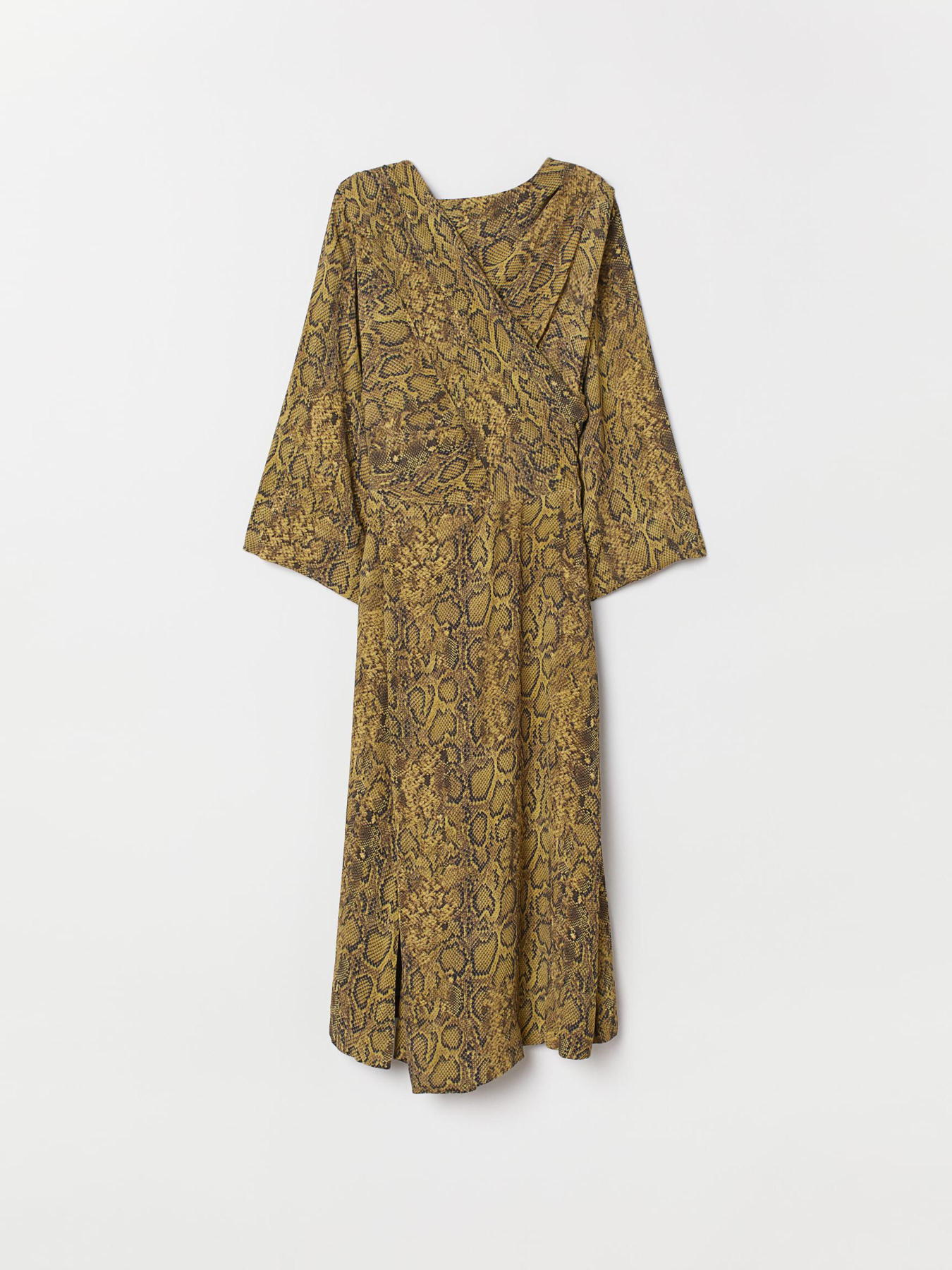 Платье миди H&M модель 7384019RP12_горчичный с узором Фото