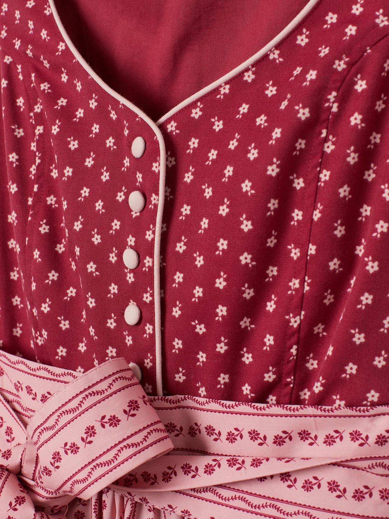 Платье миди H&M модель 7404650ral_Бордово-розовый Фото