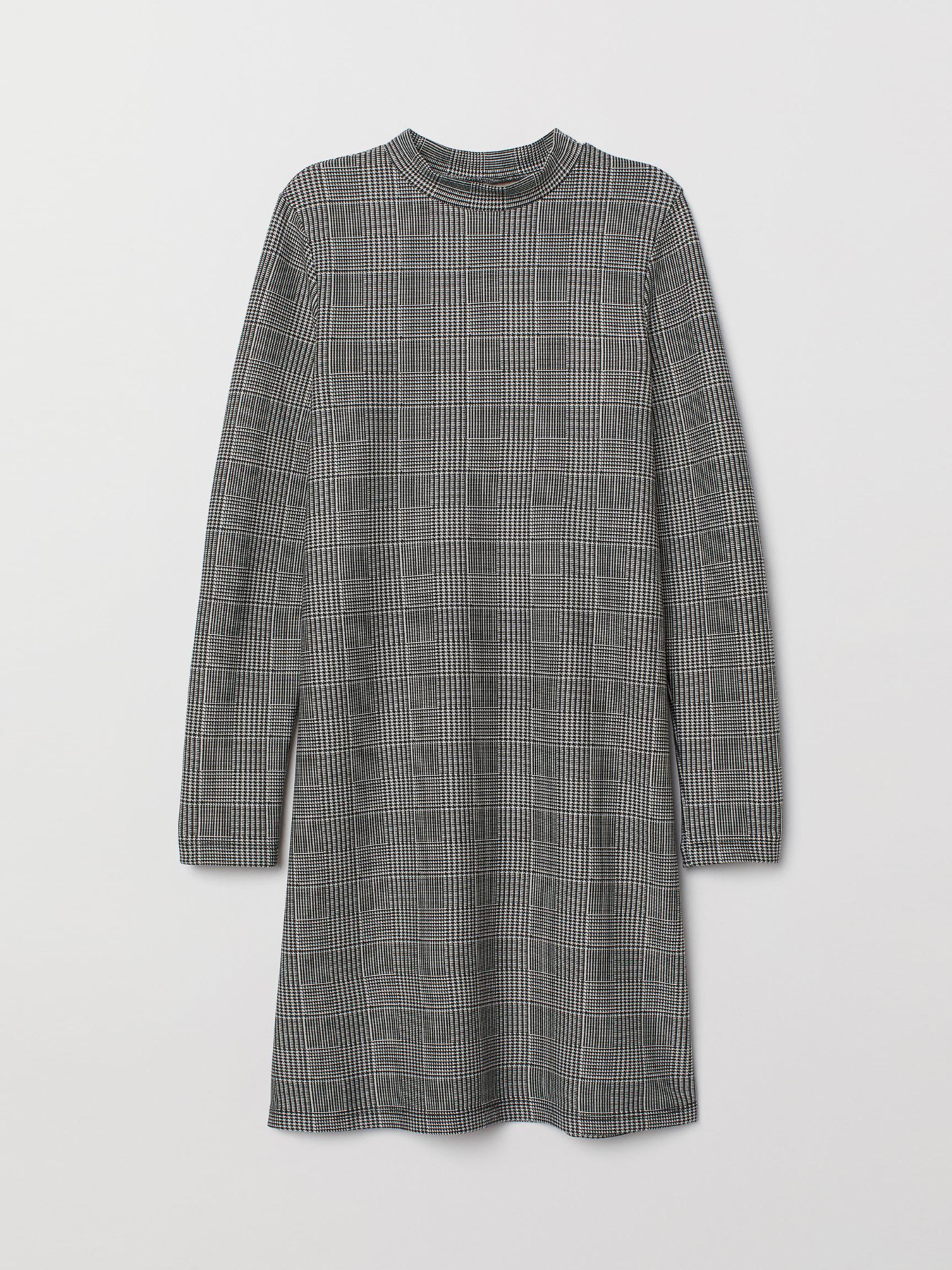 Платье мини H&M модель 7509618log_Черно-белый Фото