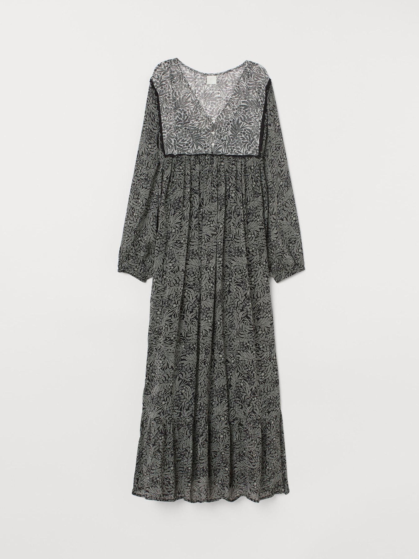 Сукня максі H&M модель 7842740sm_черно-белый цветы Фото
