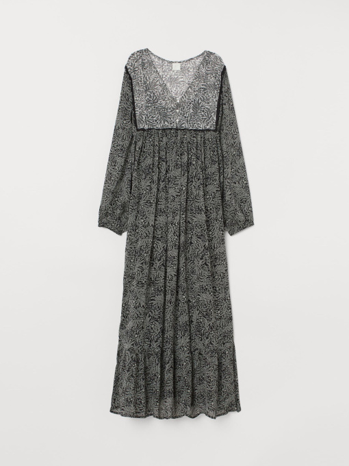 Сукня максі H&M модель 7842740sm_черно-белый цветы Фото