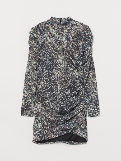 Платье мини H&M модель 7938550dlog_Комбинированный Фото