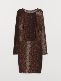 Платье мини H&M модель 7962400sm_Коричневый Платье мини H&M модель 7962400sm_Коричневый Фото