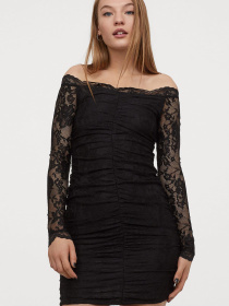 Платье мини H&M модель 8134300abr_Черный Фото