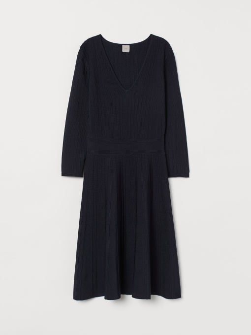 Платье миди H&M модель 8274822sm_Темно-синий Фото