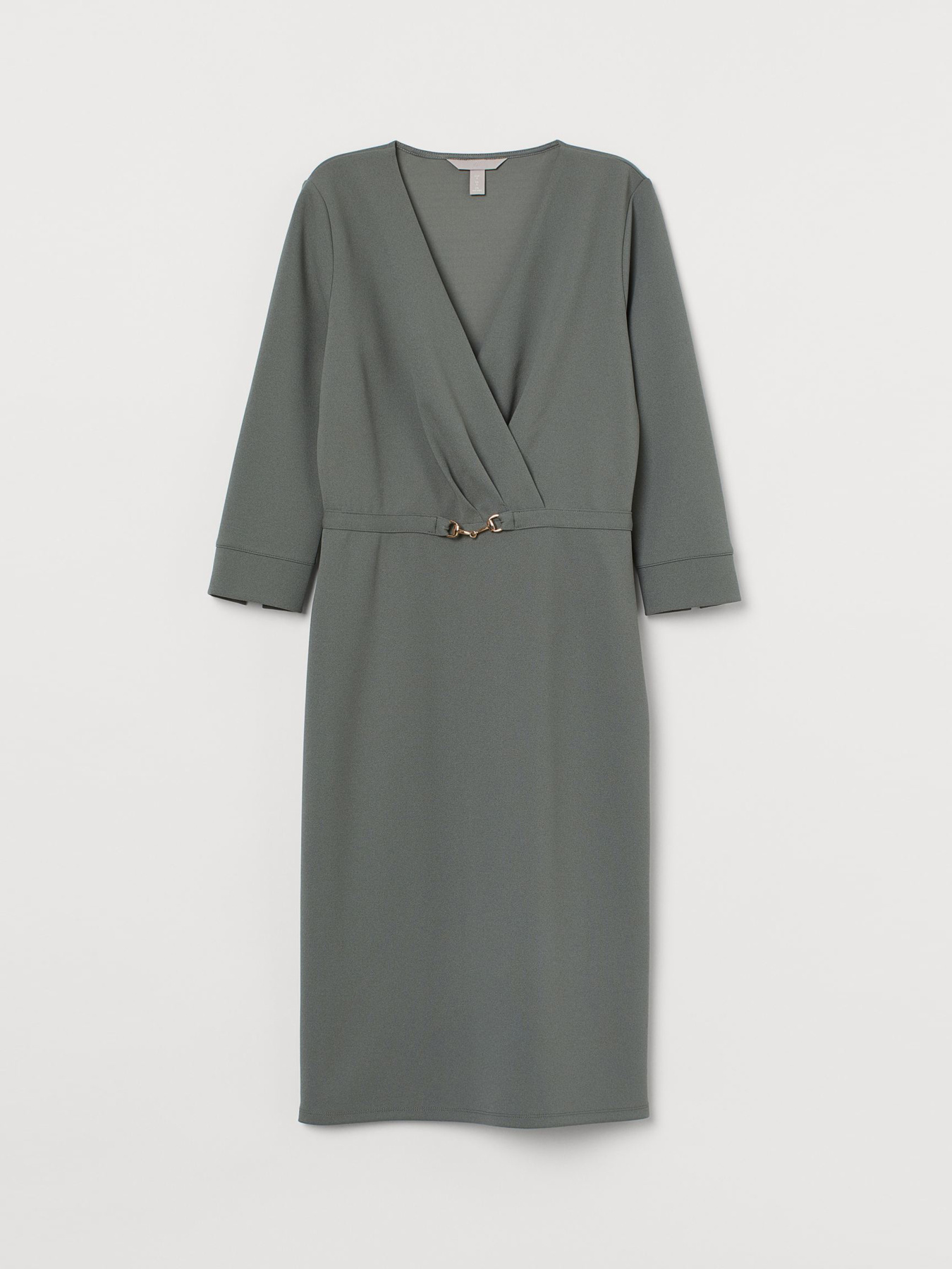 Платье миди H&M модель 8282681RP6_серо-зеленый Фото