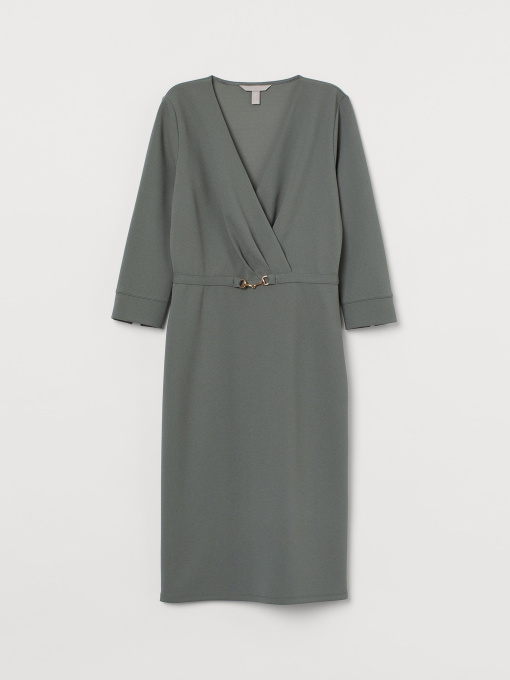 Платье миди H&M модель 8282681RP6_серо-зеленый Фото