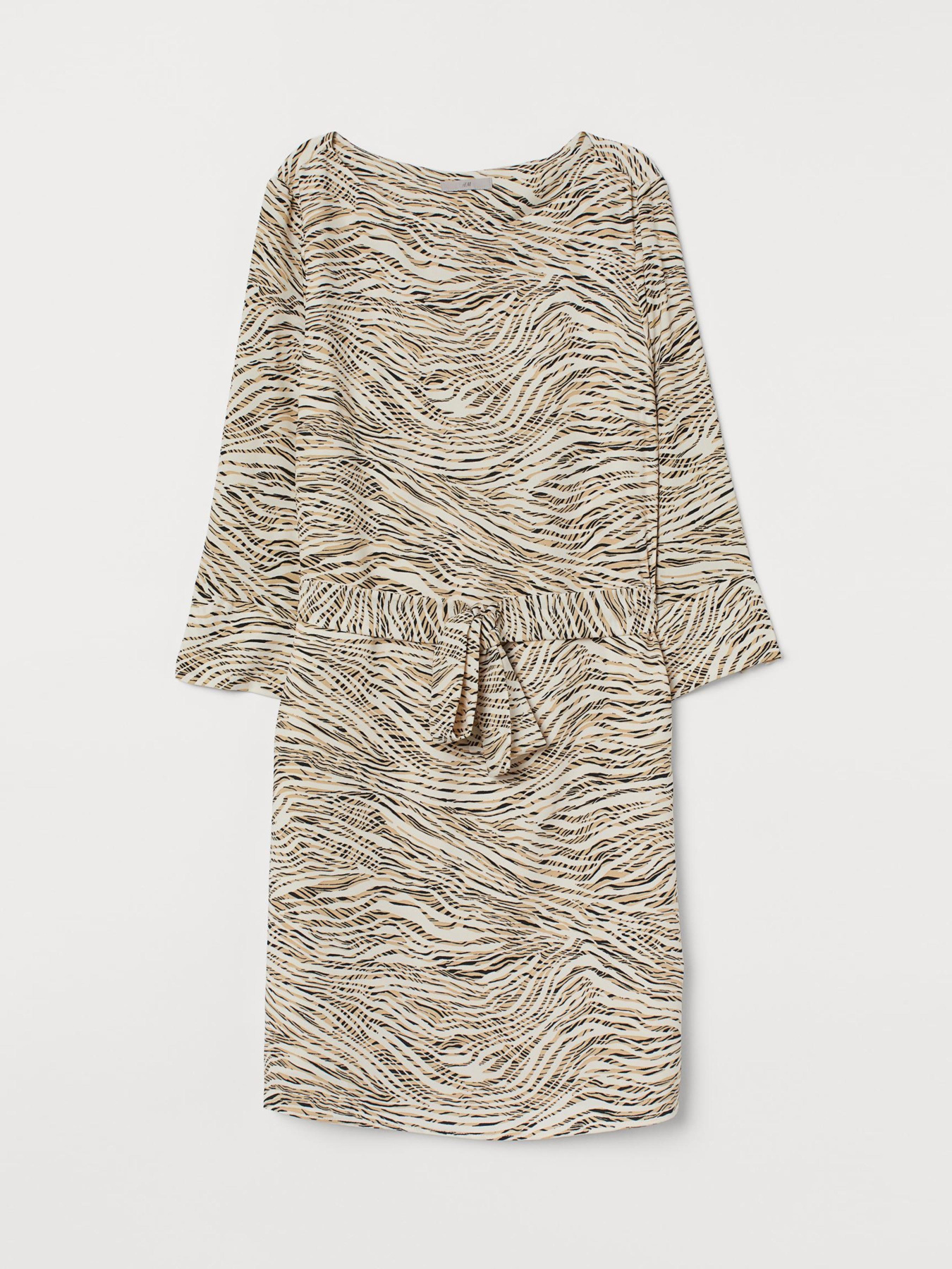 Платье миди H&M модель 8465811wer_Бежево-черный Фото