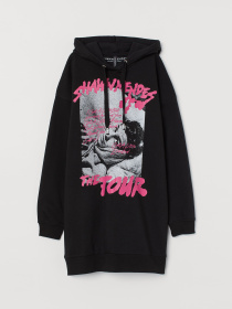 Сукня міні H&M модель 8534851wer_черный с принтом Фото