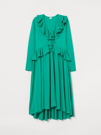 Платье миди H&M модель 8707721bar_Зеленый Платье миди H&M модель 8707721bar_Зеленый Фото