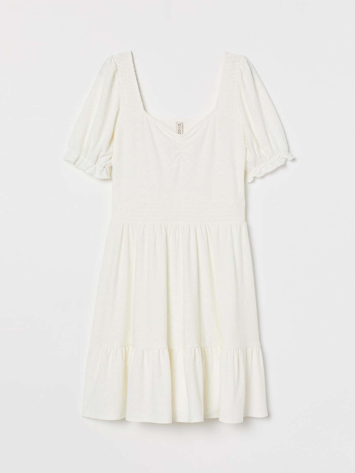 Платье мини H&M модель 8787201wer_Молочный Фото