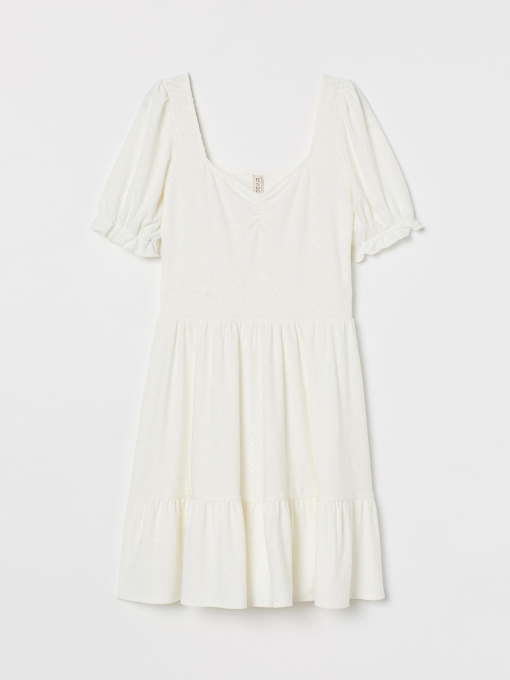 Платье мини H&M модель 8787201wer_Молочный Фото