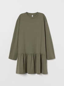 Платье мини H&M модель 8900212dm_Хаки Фото