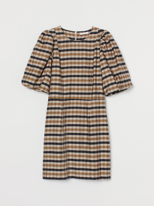 Платье мини H&M модель 9154872sdm_Светло-бежевый Фото