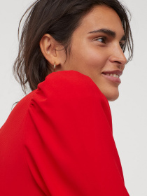 Платье мини H&M модель 9156252sm_ярко-красный Фото