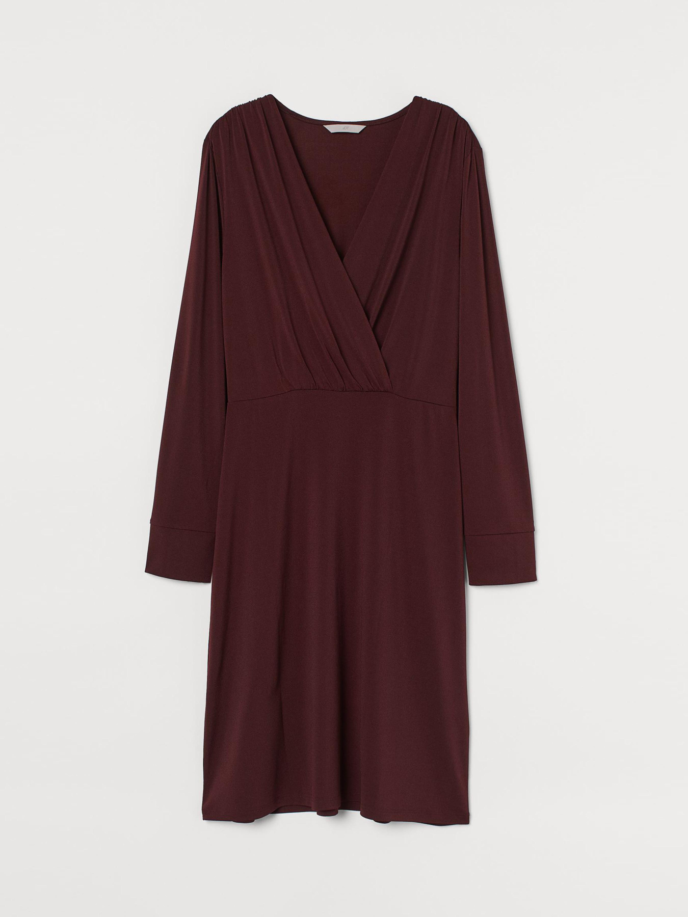 Платье миди H&M модель 9235222bar_Бордовый Фото