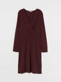 Платье миди H&M модель 9235222bar_Бордовый Фото